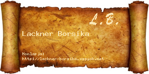 Lackner Borsika névjegykártya